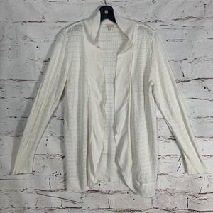 Merona White Open Front Cardigan XXL Lightweight Knit Layering Sweater Fall Cozy